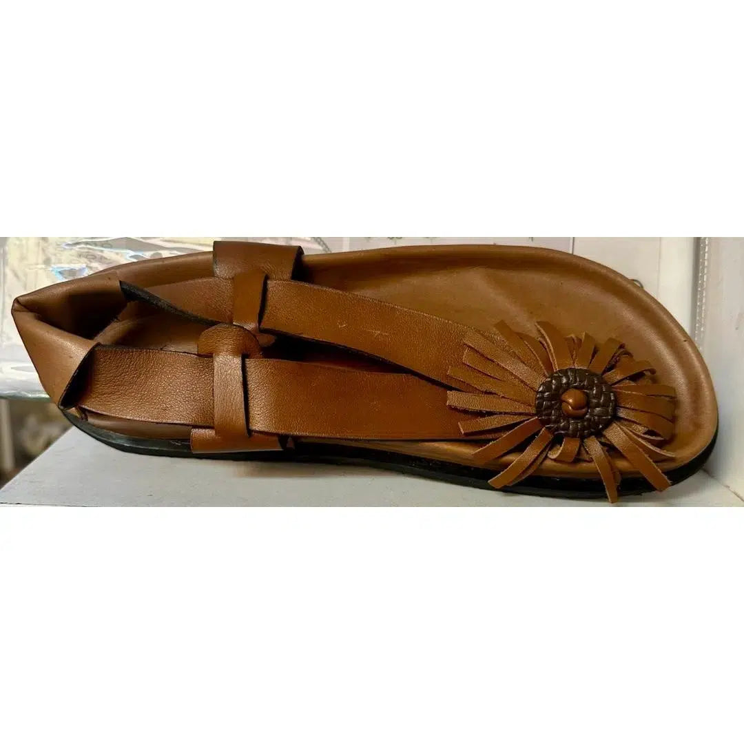 Sandale cuir femme marron artisanale made in Sénégal