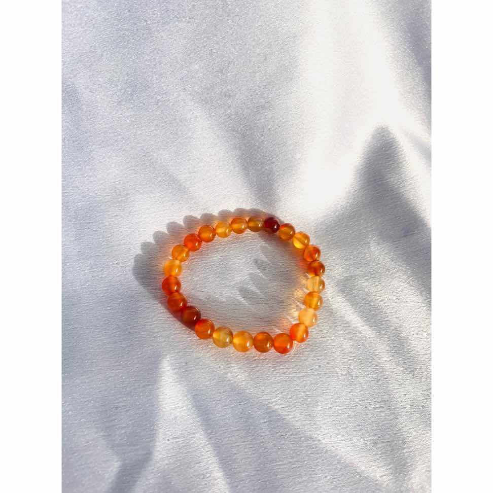 Bracelet cornaline 8mm – Pierre naturelle orangée, bijou élégant femme