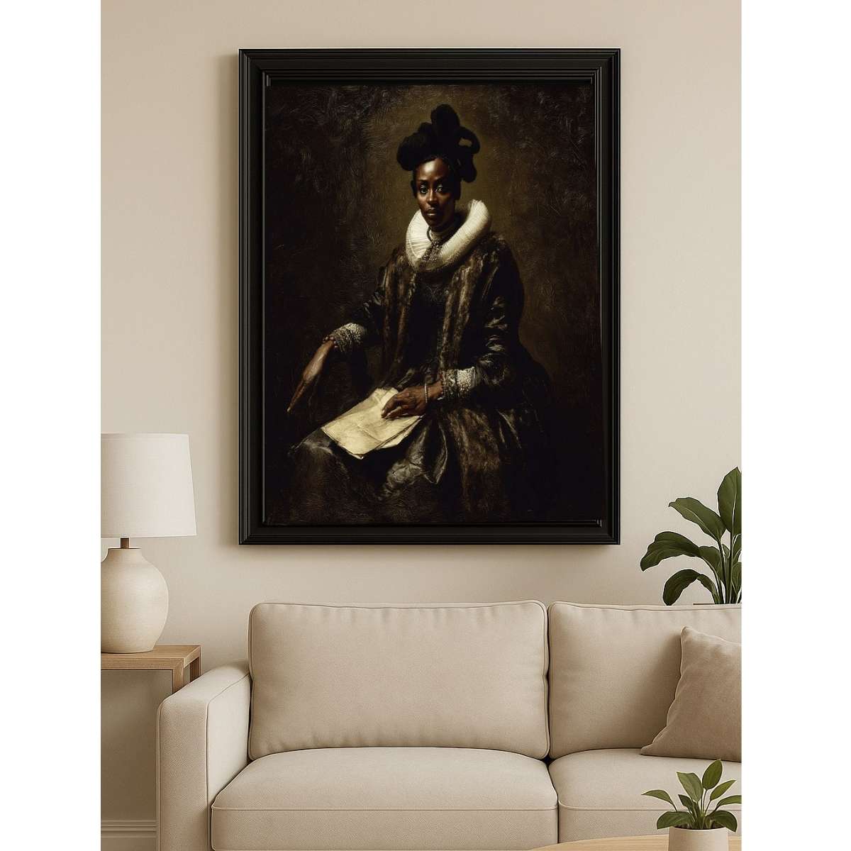 Tableau Élégance Intemporelle – Affiche Murale Renaissance Noir Luxe
