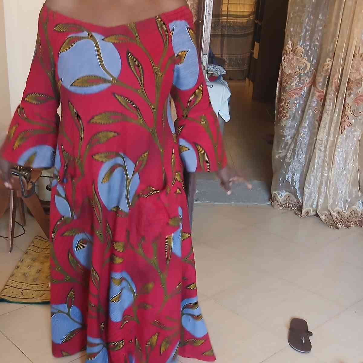 Robe wax femme longue et élégante – Robe africaine chic multicolore