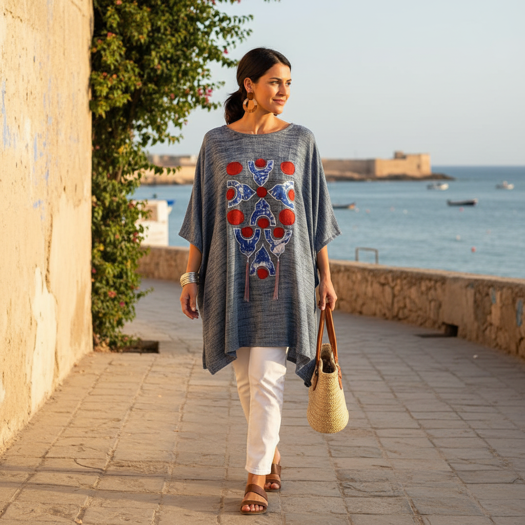 Haut en Lin Femme Chic et Ethnique - Élégance Africaine