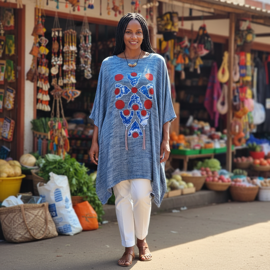 Haut en Lin Femme Chic et Ethnique - Élégance Africaine