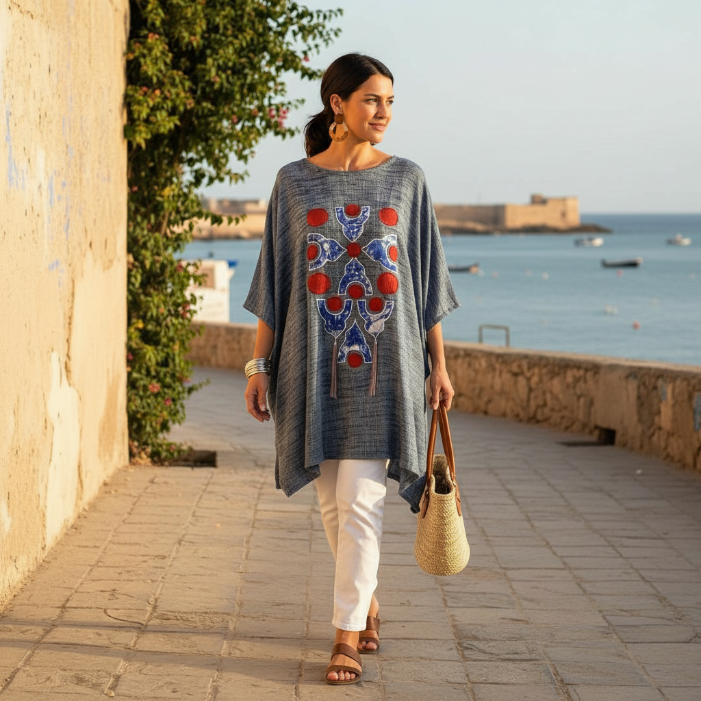 Haut en Lin Femme Chic et Ethnique - Élégance Africaine