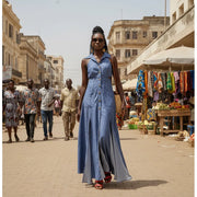 Robe Maxi en Jean Indigo - Élégance et Confort