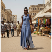 Robe Maxi en Jean Indigo - Élégance et Confort