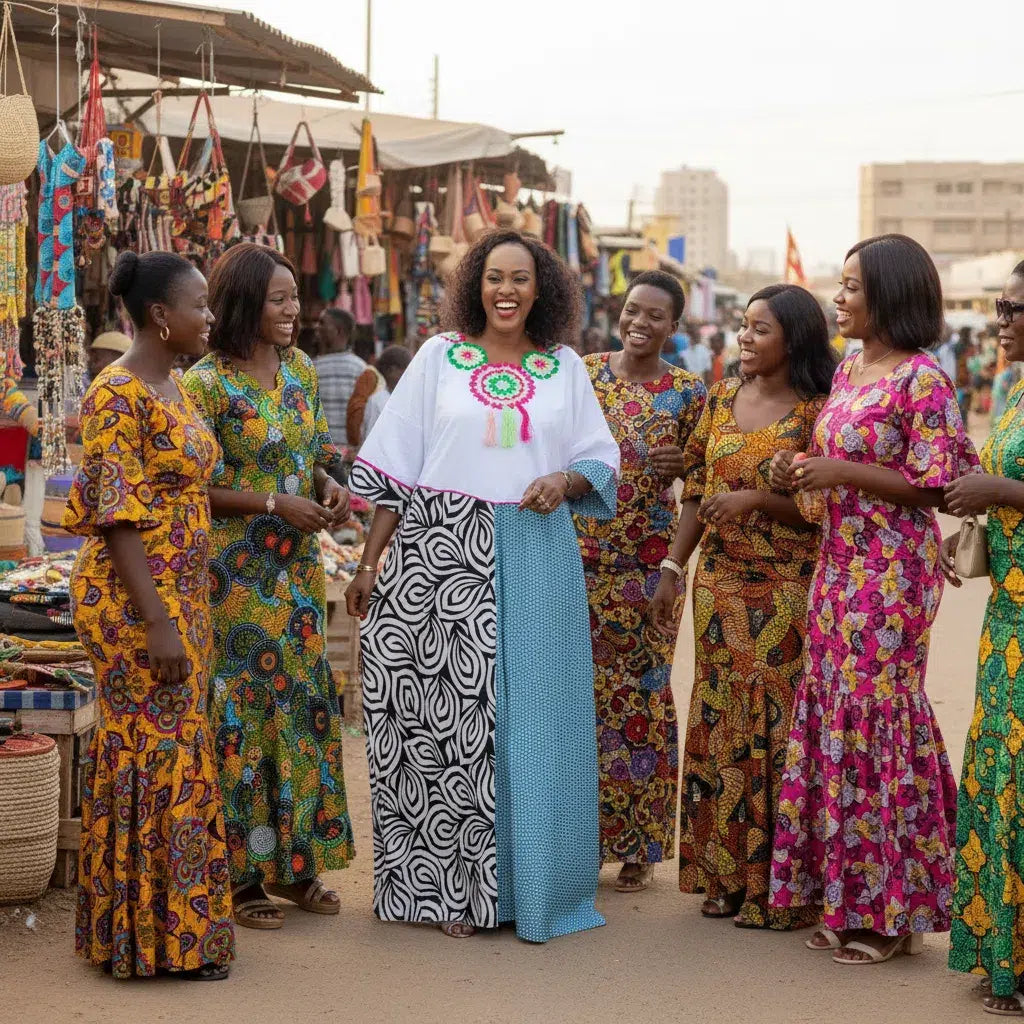 Kaftan Vibrant Harmony - Élégance Culturelle et Contemporaine