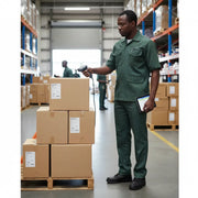 Costume Professionnel Africain Vert en Coton-Polyester - Élégance et Praticité