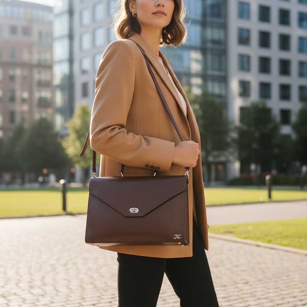 Sac cartable JoJo Bag pour femme cuir chocolat en cuir