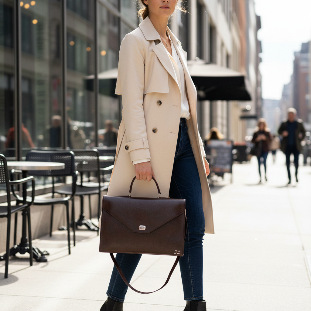 Sac cartable JoJo Bag pour femme cuir chocolat en cuir