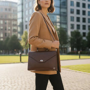 Sac cartable JoJo Bag pour femme cuir chocolat en cuir