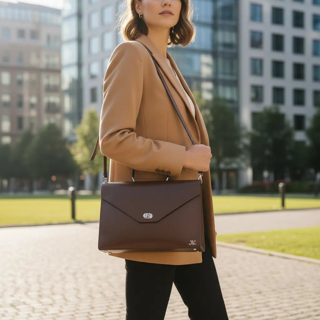 Sac cartable JoJo Bag pour femme cuir chocolat en cuir