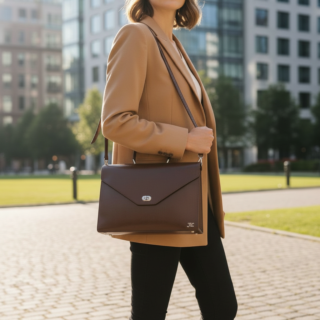 Sac cartable JoJo Bag pour femme cuir chocolat en cuir