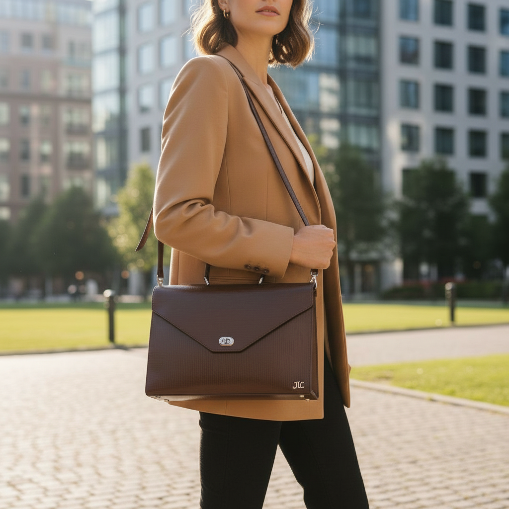 Sac cartable JoJo Bag pour femme cuir chocolat en cuir