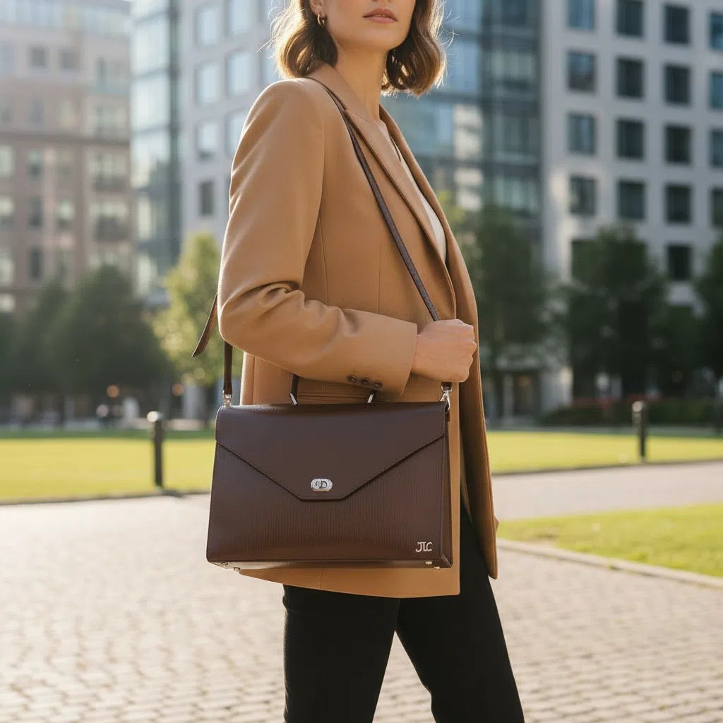 Sac cartable JoJo Bag pour femme cuir chocolat en cuir
