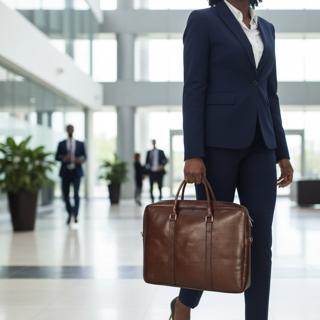 Sac ordinateur marron grand modèle