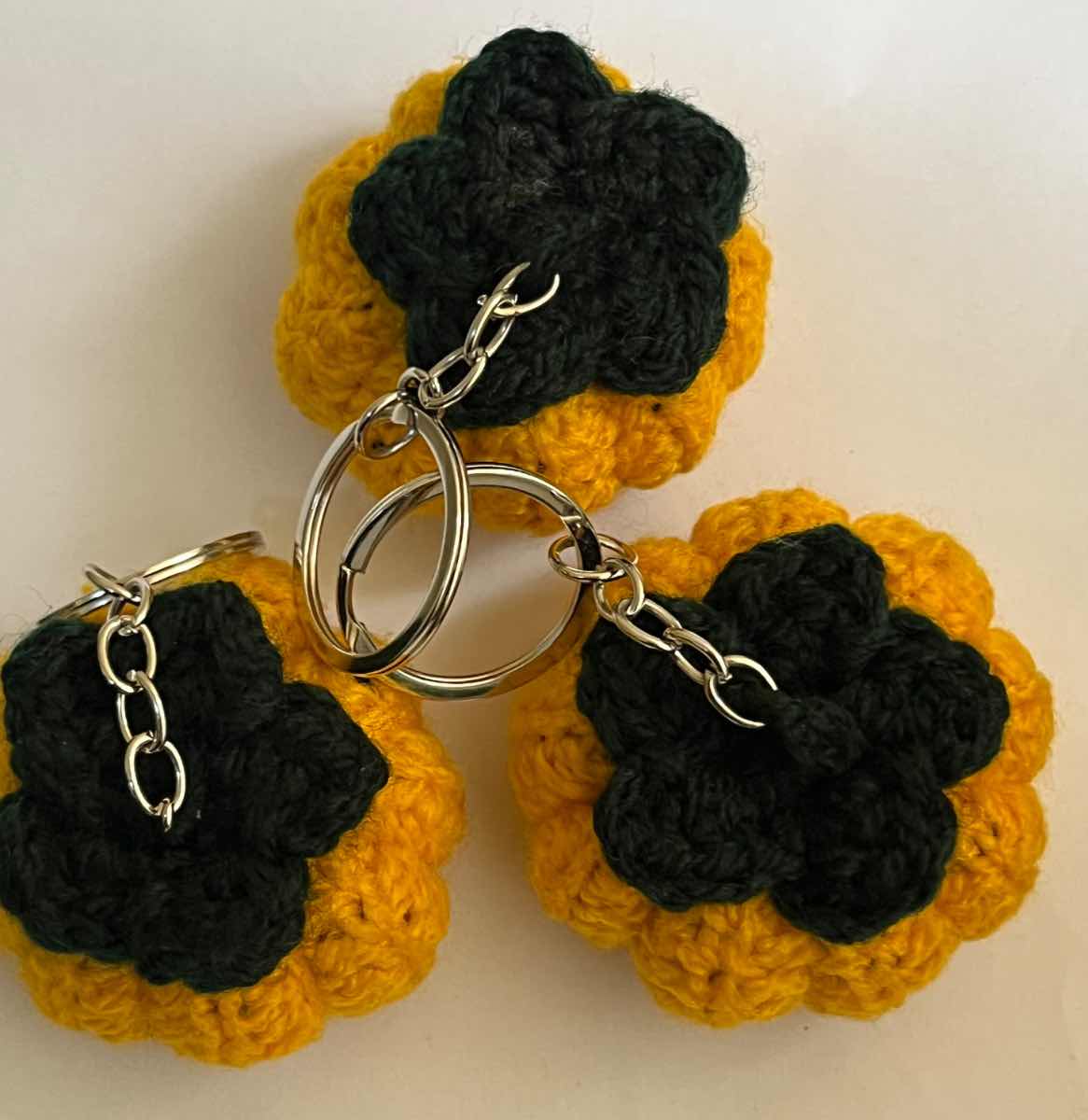 Porte-clés citrouille crocheté orange, fait main, accessoire sac original