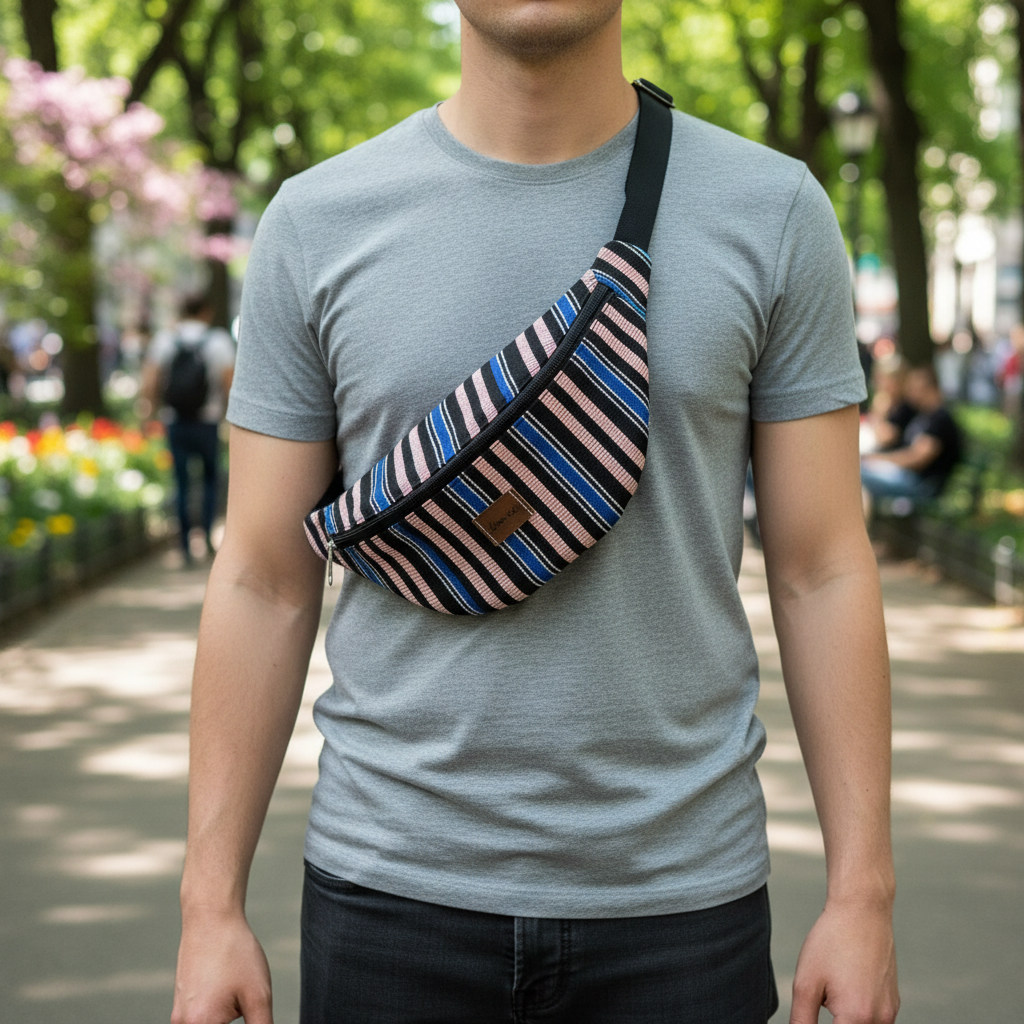 Sac Banane Rayures Urbaines - Style et Praticité