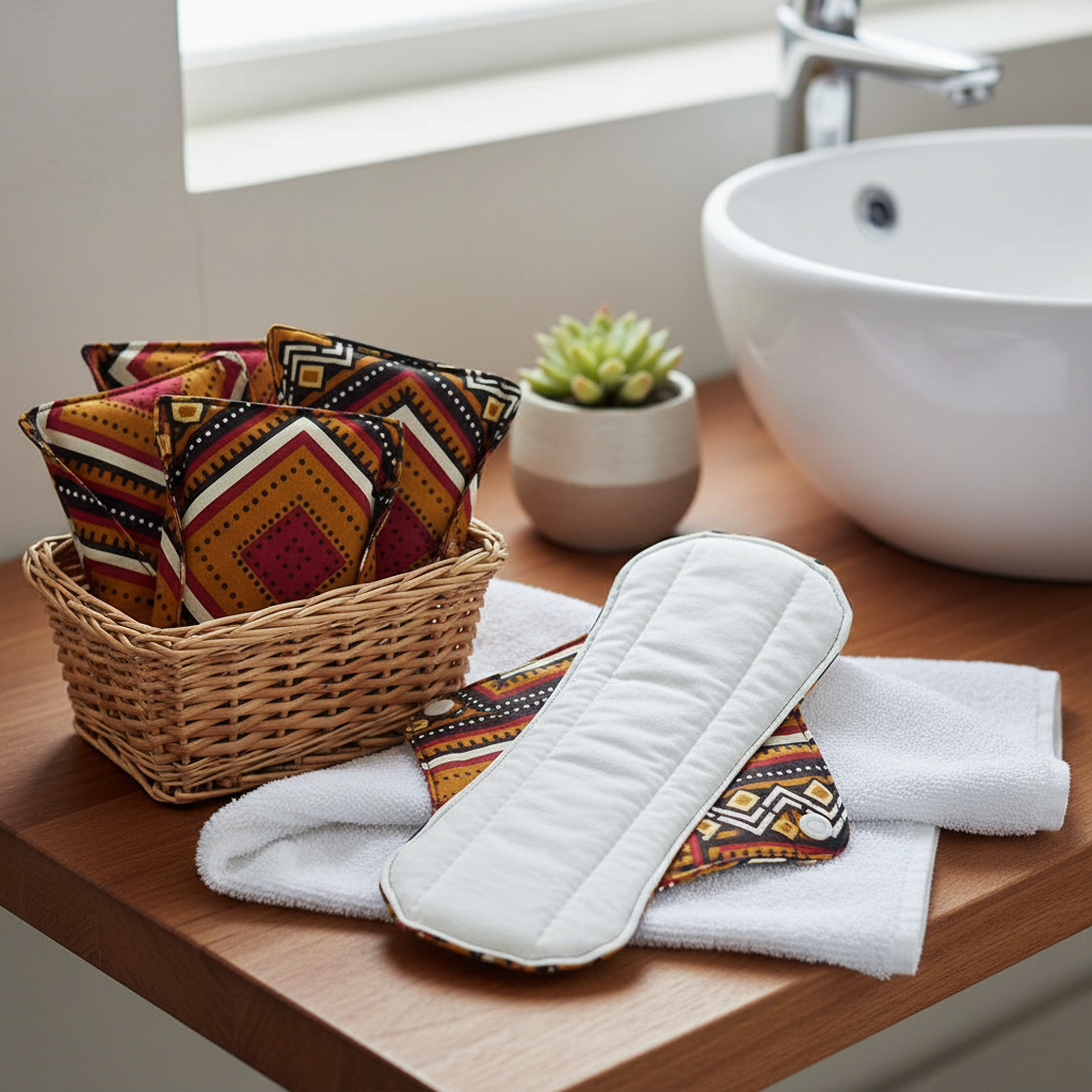 Kit de 4 serviettes hygiéniques réutilisables Nopalé en coton bio écoresponsable