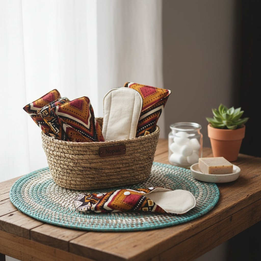 Kit de 4 serviettes hygiéniques réutilisables Nopalé en coton bio écoresponsable