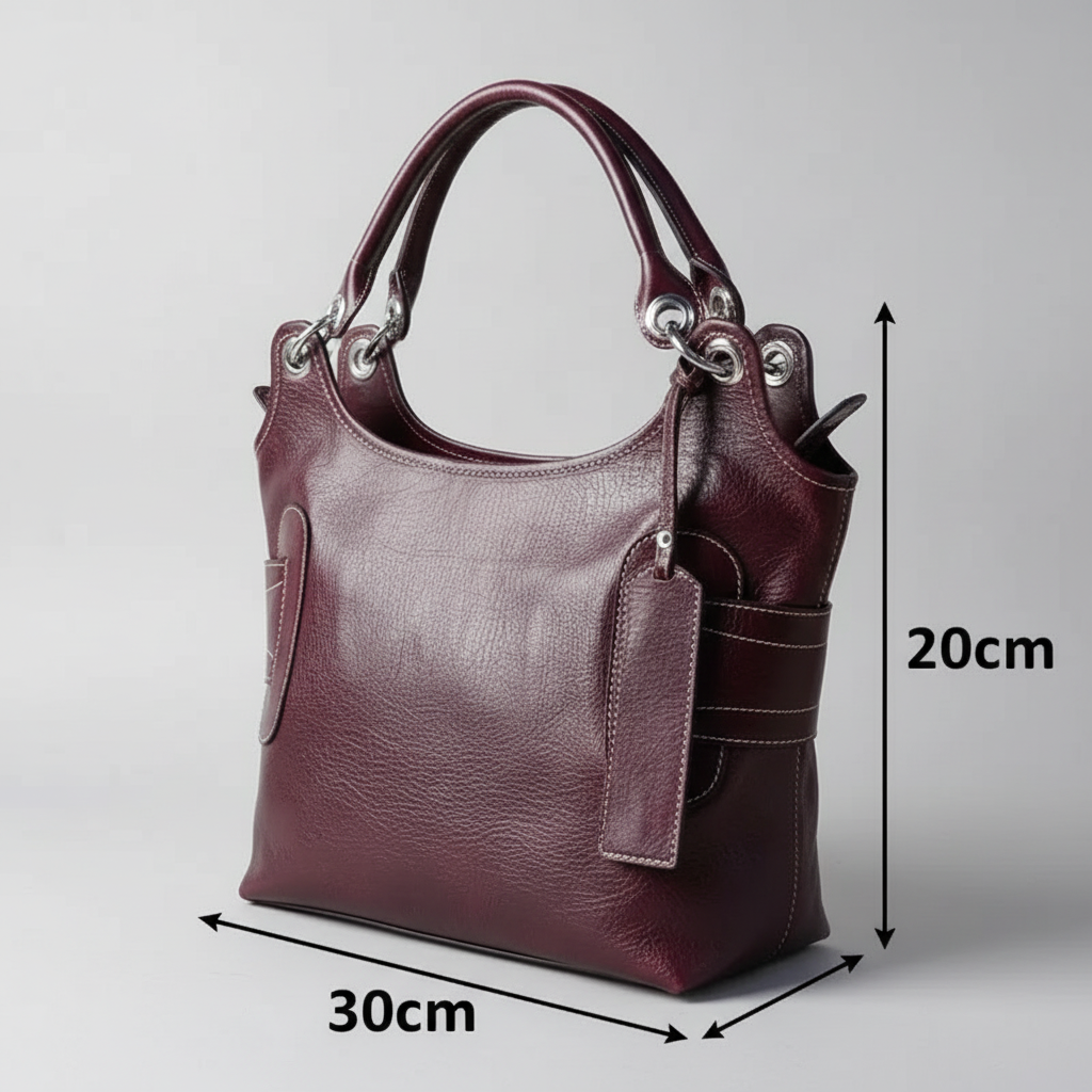 Sac à main cuir femme fait main rouge violet, élégant, double lanière, artisanal