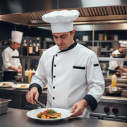 Veste de Chef Premium Coton Blanc - Élégance Pratique