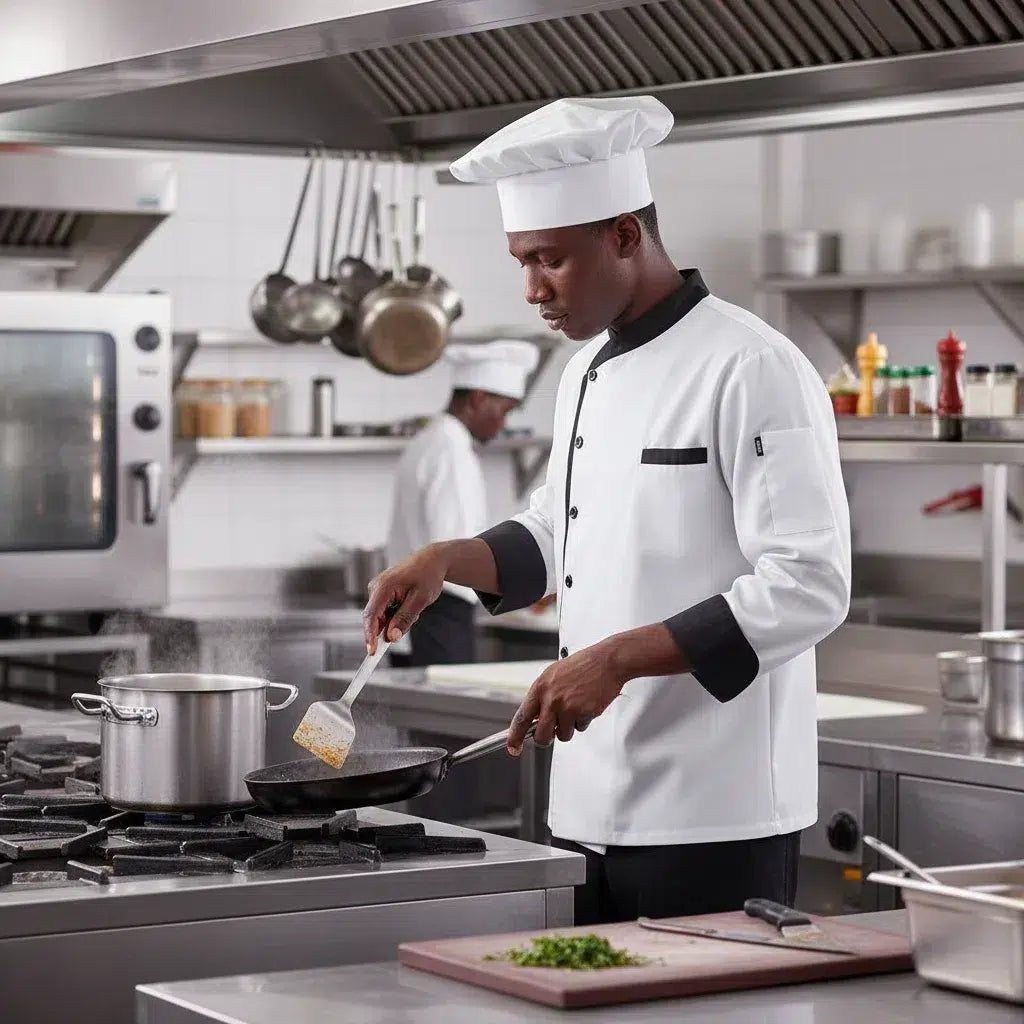 Veste de Chef Premium Coton Blanc - Élégance Pratique
