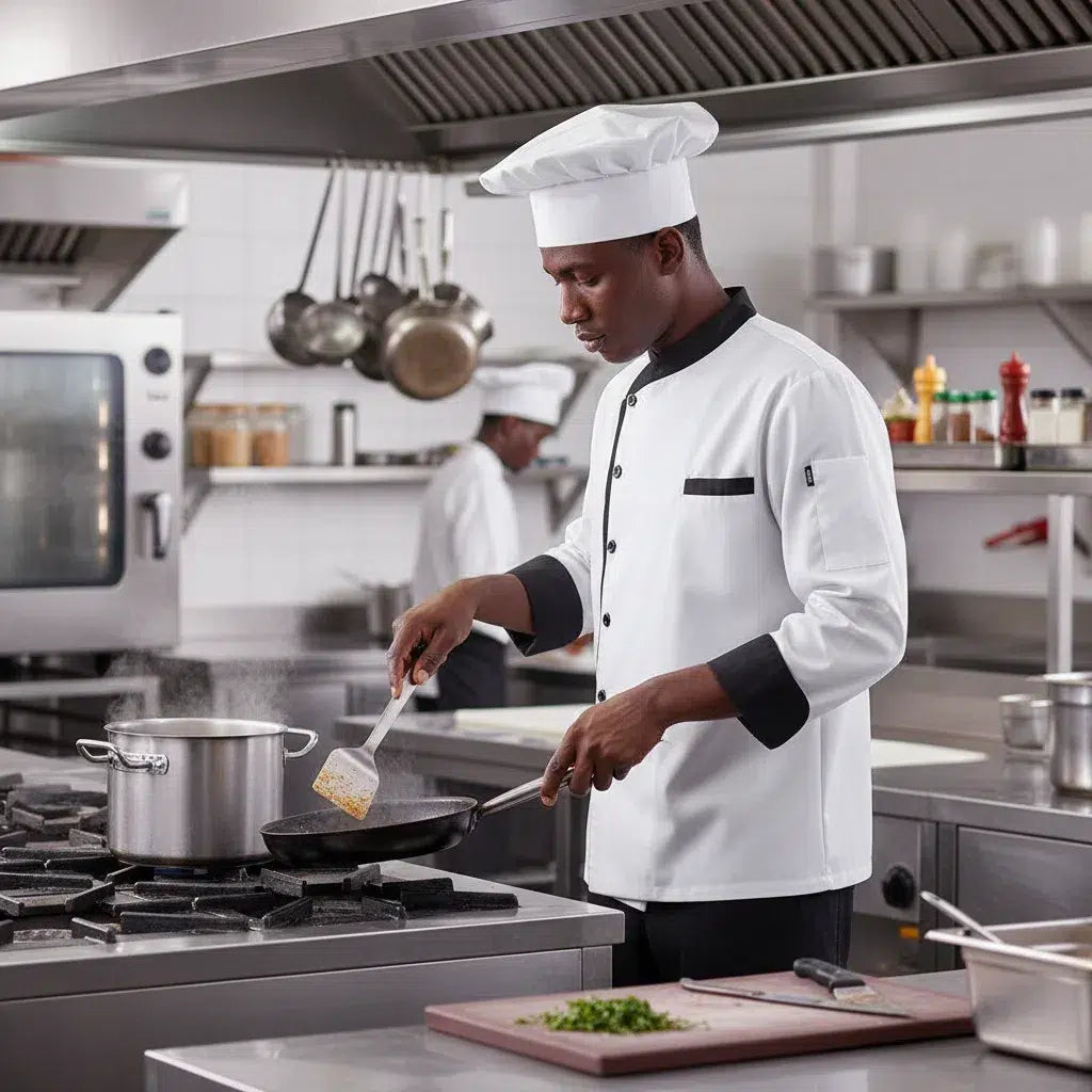 Veste de Chef Premium Coton Blanc - Élégance Pratique