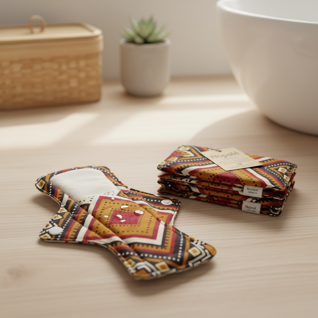 Kit de 5 serviettes hygiéniques réutilisables Nopalé en coton bio écoresponsable