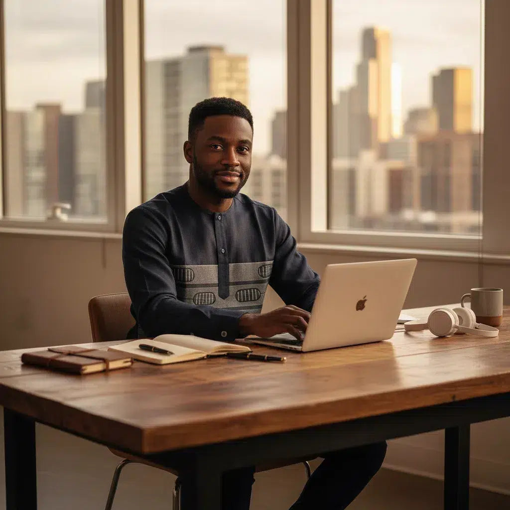 Chemise Homme Modernité Pagne Tissé Élégante