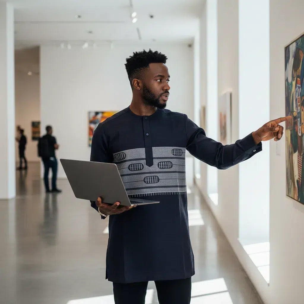 Chemise Homme Modernité Pagne Tissé Élégante