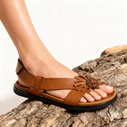 Sandale cuir femme marron artisanale made in Sénégal