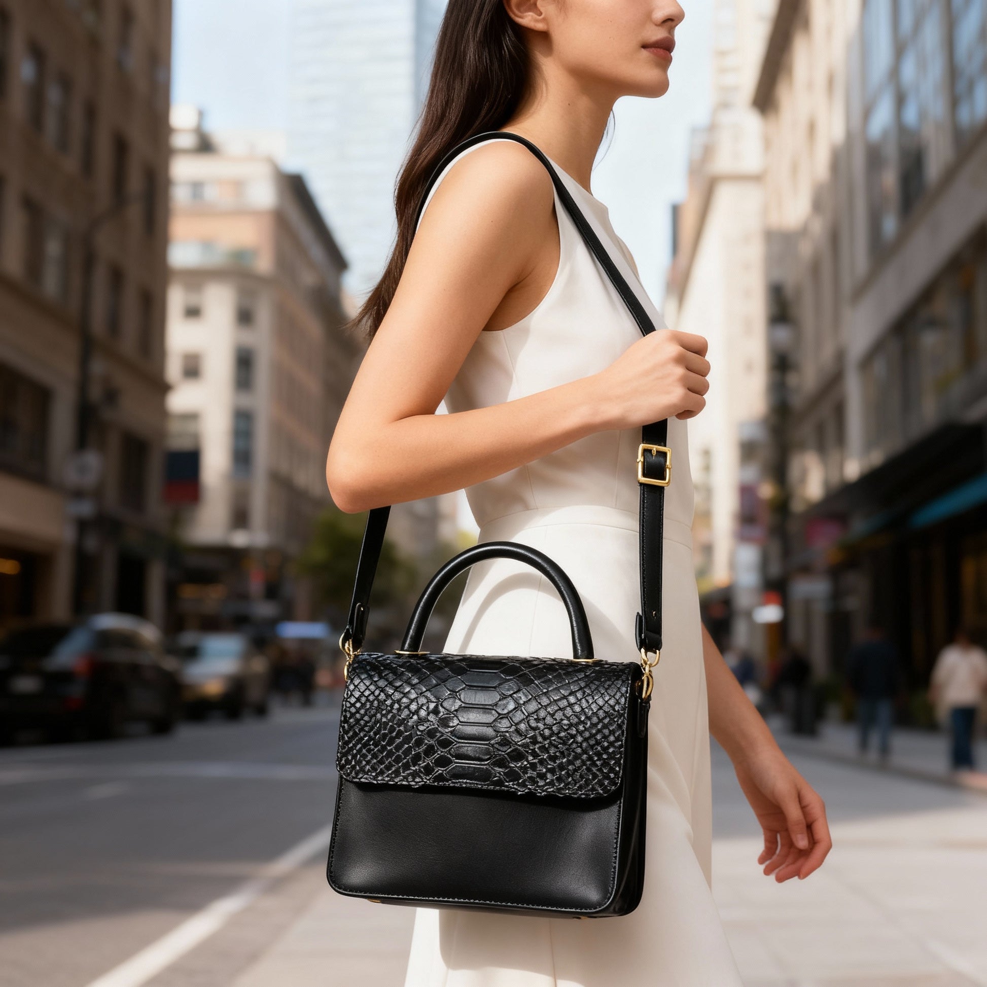 Sac à main femme cuir Serpent noir JC (Copie)