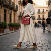 Sacoche Marigold en Cuir Véritable rouge