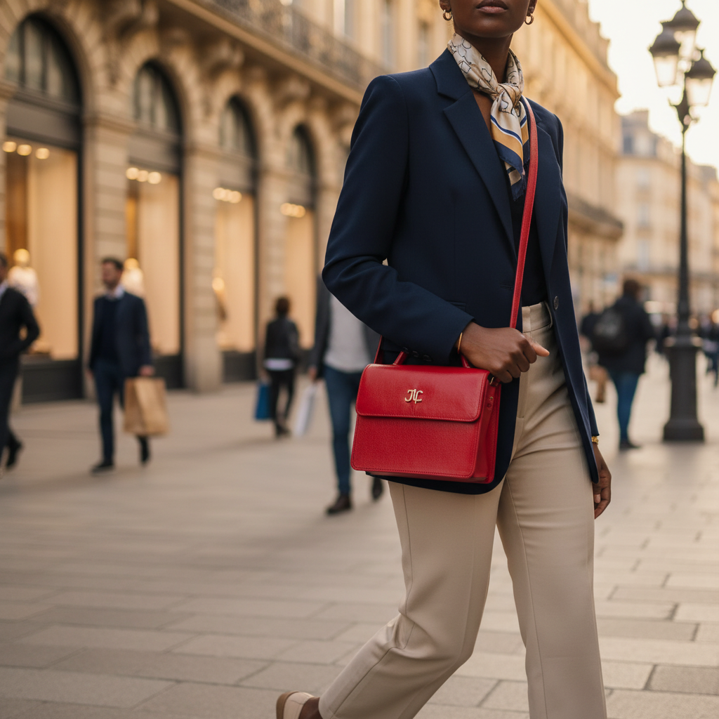 Sacoche Marigold en Cuir Véritable rouge