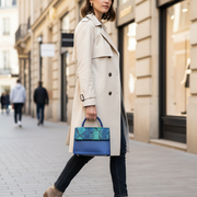 Sac à main femme cuir Serpent bleu
