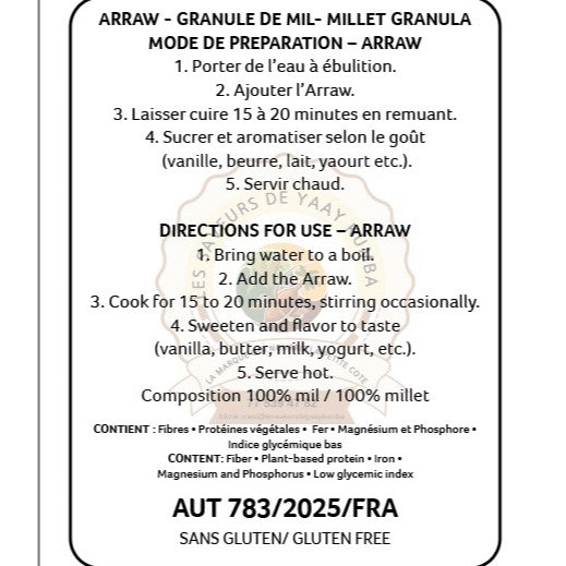 Araw Granulé Granula de mil