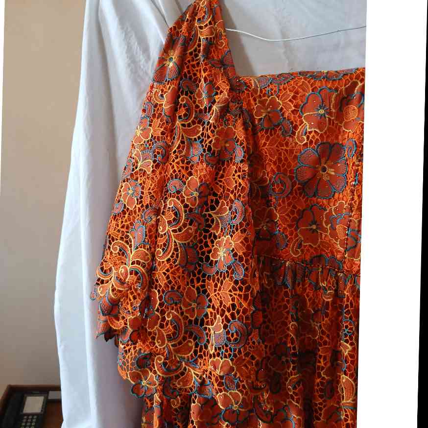 Robe guipure orange longue