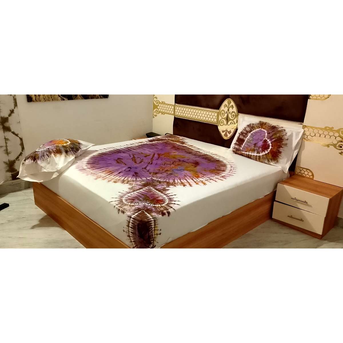 Drap Plat Modèle Binta en Harmonie Teal Boho-Chic