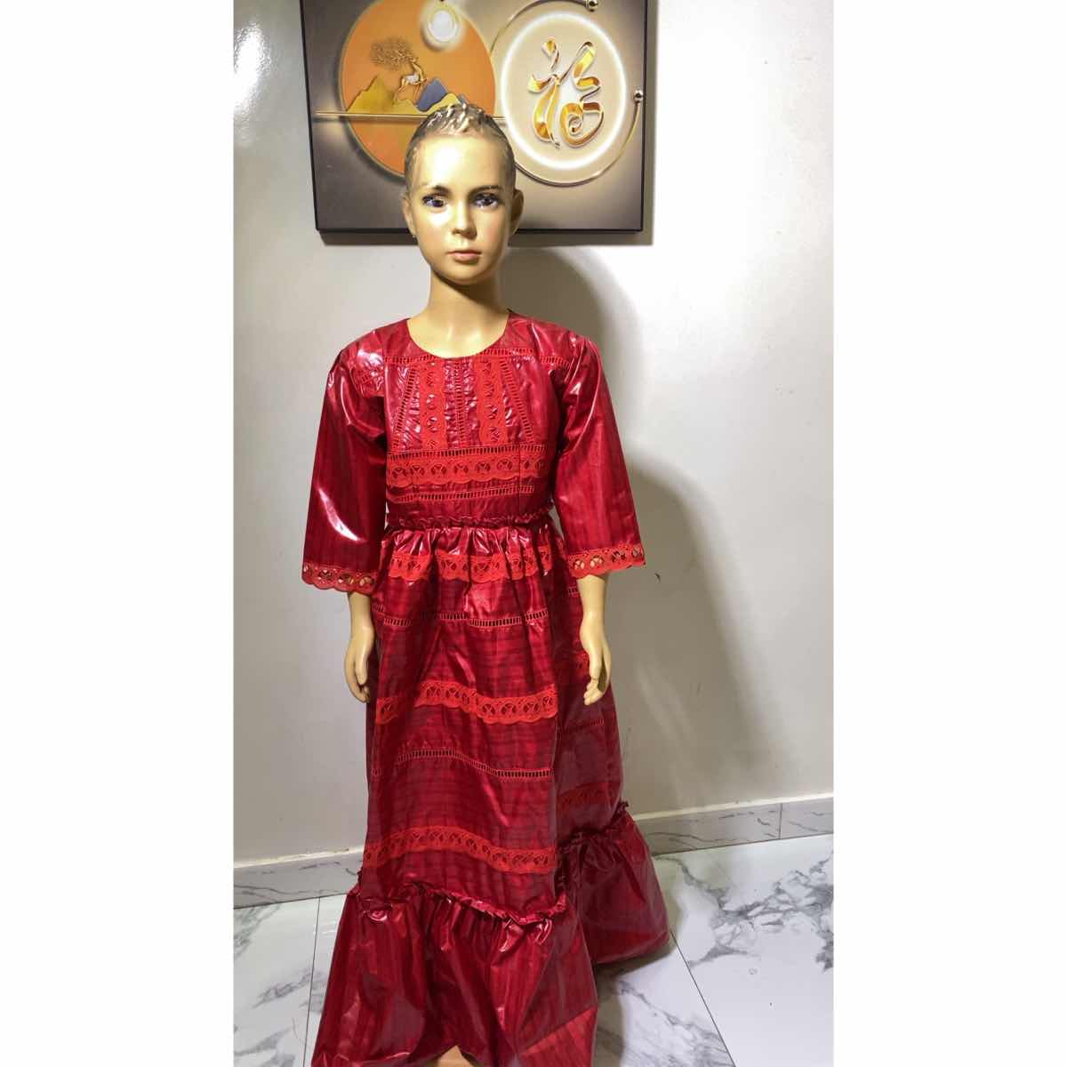 Robe enfant cérémonie longue élégante coton, fille 1 à 18 ans, couleurs variées