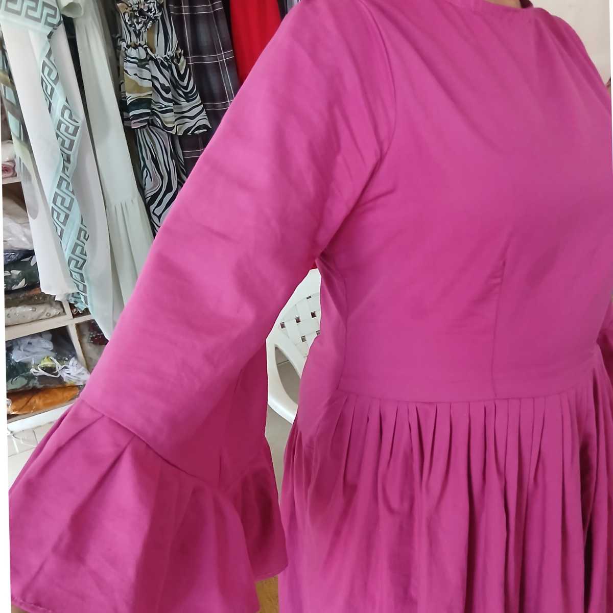 Robe femme coton ample et élégante, style bohème chic, été ou bureau
