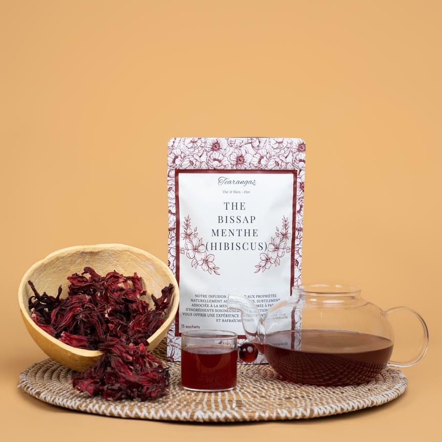 Thé Hibiscus Menthe Poivrée Élégant - Antioxydant Revitalisant