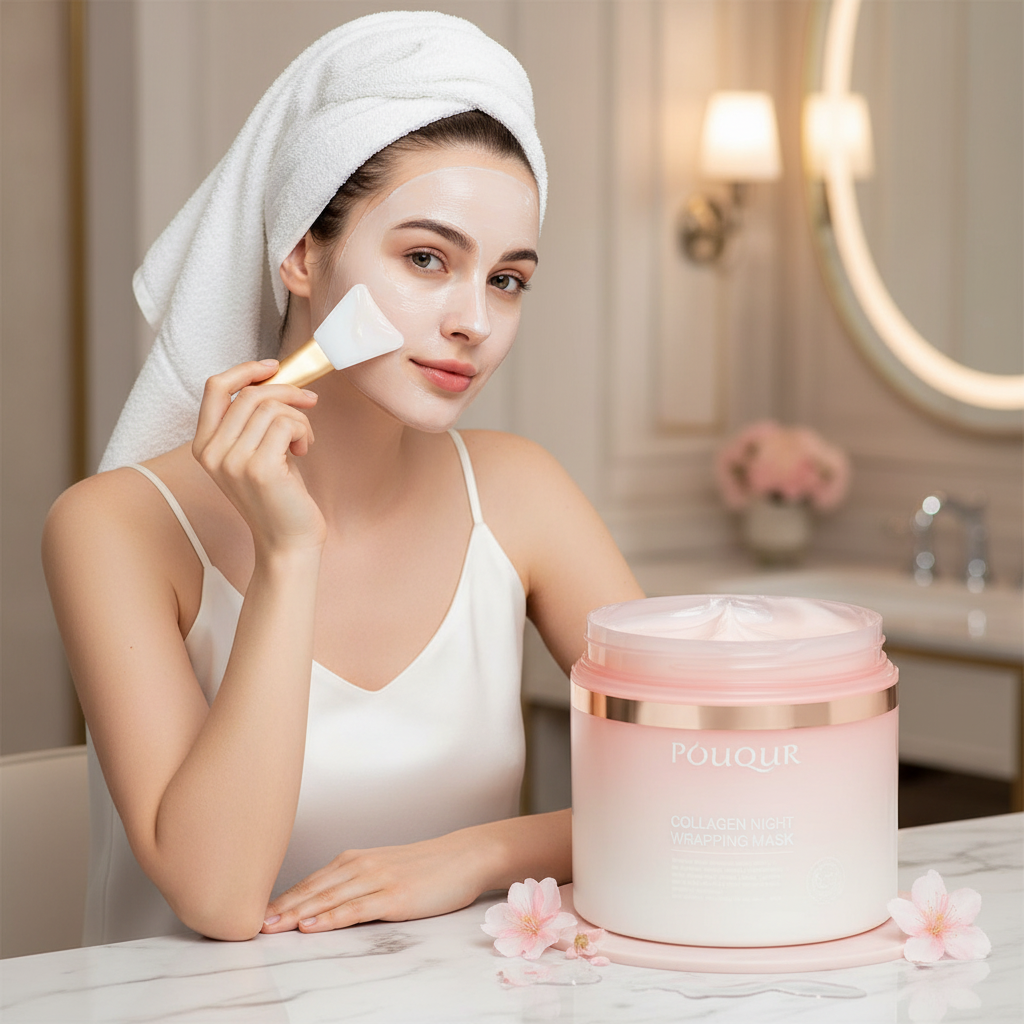 Masque collagène nuit hydratant et régénérant pour visage (1 KG)