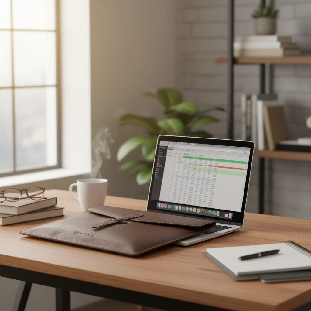 Etui ordinateur cuir véritable vachette