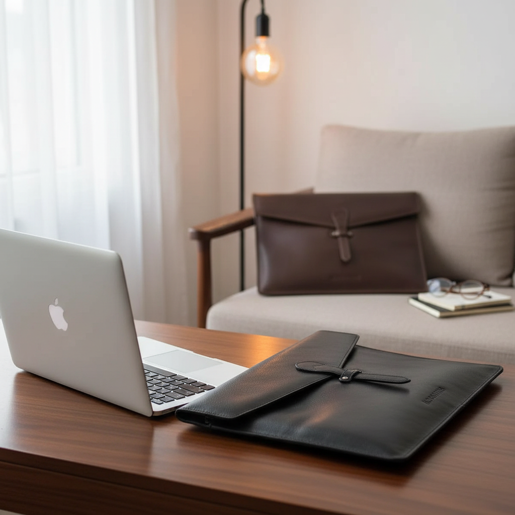 Etui ordinateur cuir véritable vachette