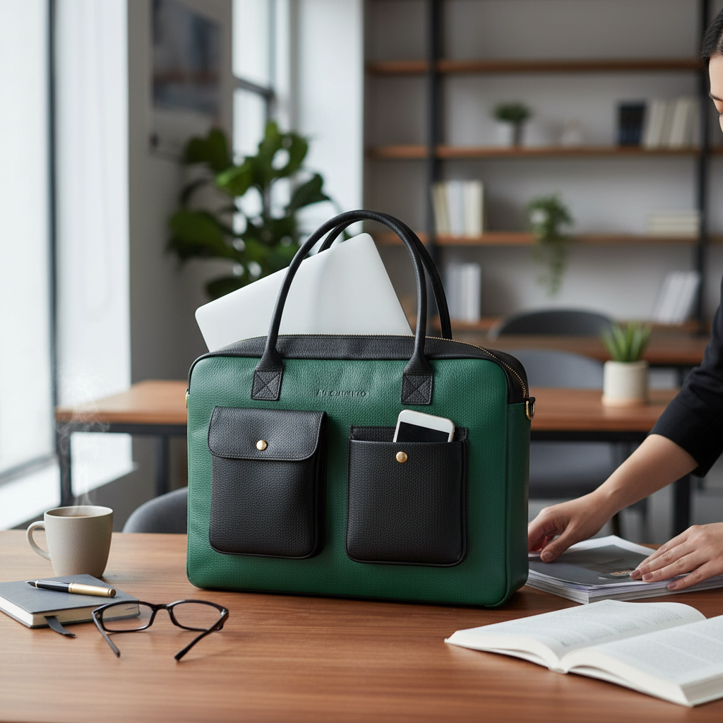 Sac ordinateur cuir femme Fatima en cuir vachette pleine fleur élégant (30x40)