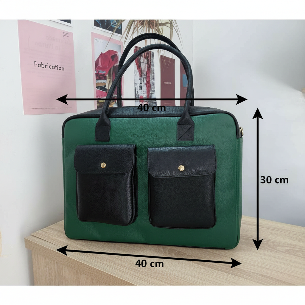 Sac ordinateur cuir femme Fatima en cuir vachette pleine fleur élégant (30x40)