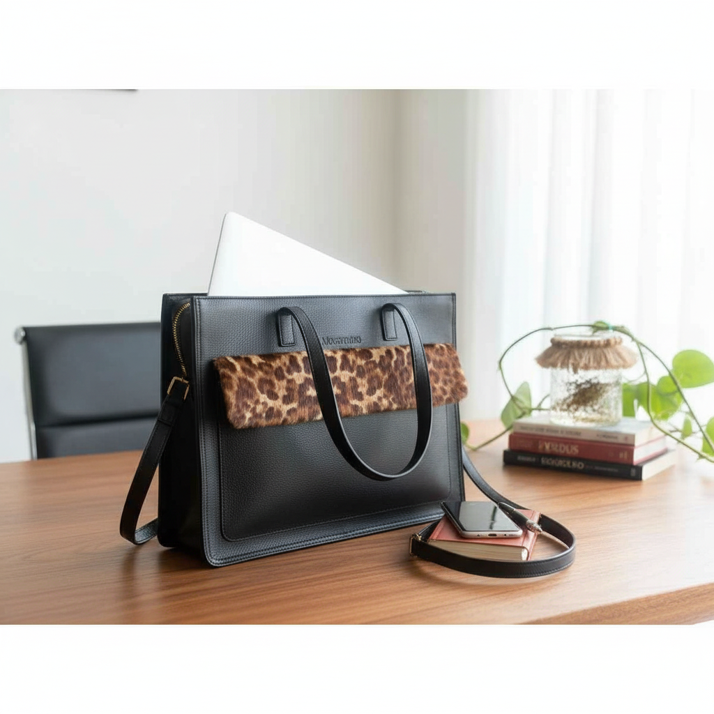 Sac à main cuir femme noir Amina vachette (30x40)