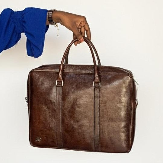 Sac ordinateur marron grand modèle