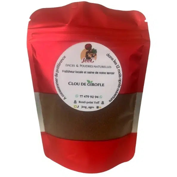 Clou de girofle en poudre bio 100g – Épice naturelle en sachet refermable