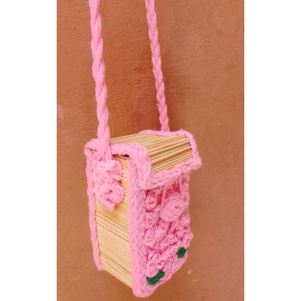 Sacoche floral rose
